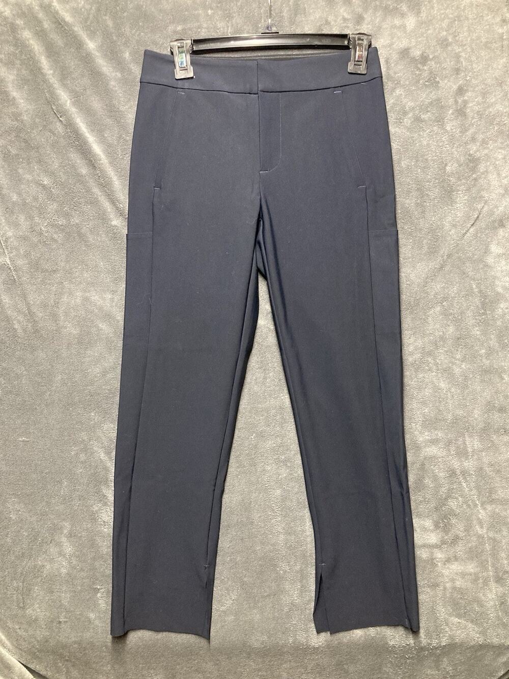 Athleta Stellar Crop Trouser Woman’s 2 Slit Hem Navy Blue Quiet Luxury Commuter